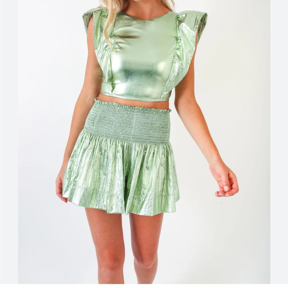 Koch Erica Mint Metallic Skirt/ Shorts Size Small
